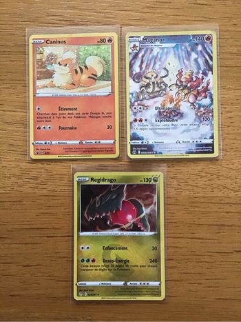Lot 3 cartes Pokémon épée bouclier évolution céleste zénith suprême promo Macdonald GG
