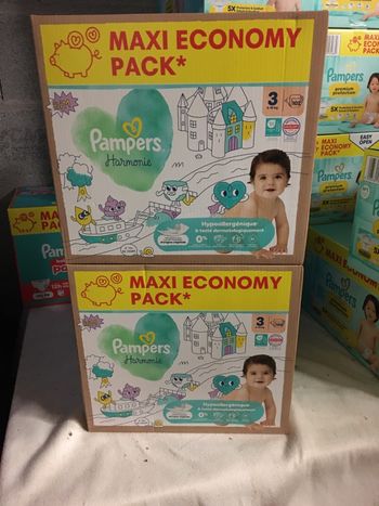 204 couches Pampers harmonie taille 3