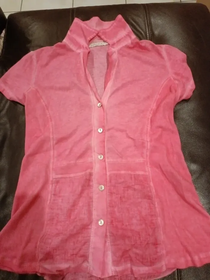 Chemise maloka 38 rose nacre - photo numéro 2