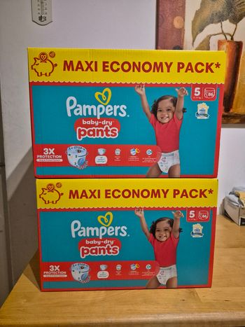 2 maxi pack pampers baby dry pants taille 5 total  172couches