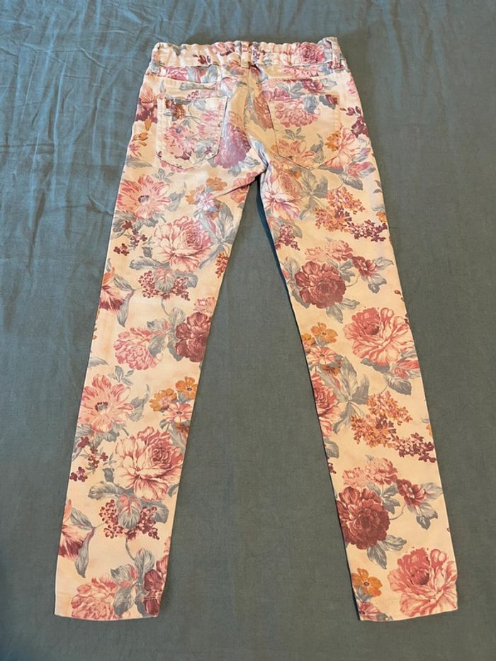Jeans à fleur - Zara Girls - 5/6 ans 118 cm - photo numéro 5