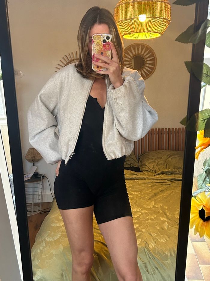 Veste bomber Zara – Gris clair – Taille M - photo numéro 3