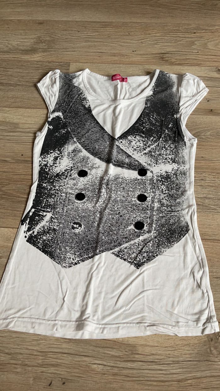 Tee-shirt blanc Sismix 12 ans