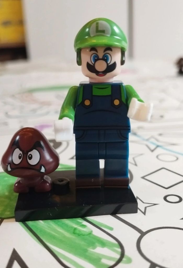 Personnage Lego neuf Luigi + goomba monde de mario Nintendo