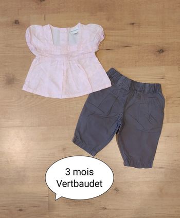 Pantalon et blouse légère 3 mois été fille