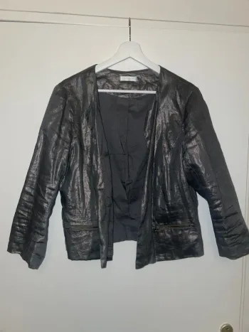 Veste grise métallisée lin  Promod 44