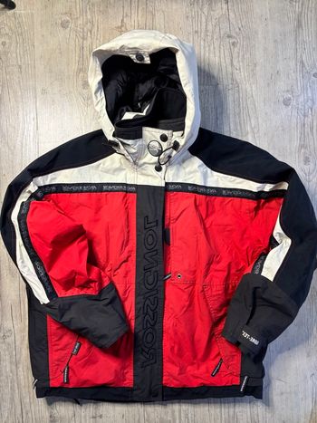 Veste de ski Rossignol rouge / noir / beige – Capuche – Très bon état