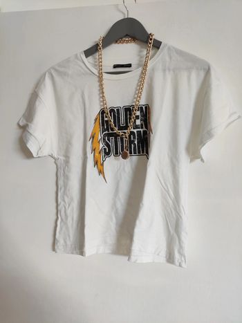 T-shirt oversize inscription golden storm