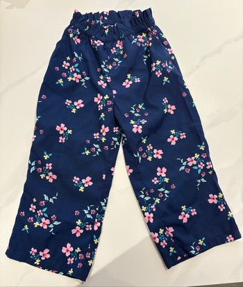 Pantalon fin bleu/rose fleurs OVS 3-4 ans 104cm