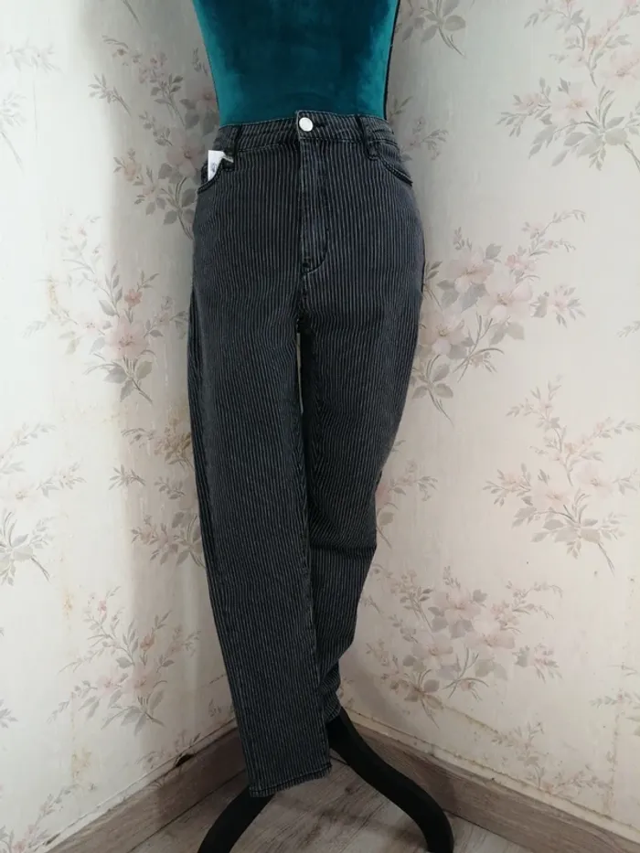 Pantalon skinny noir à rayures blanches / tally weijl / (42) - photo numéro 2