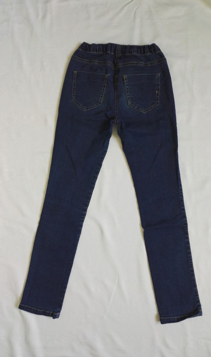 Jeans bleu marine, moulant élastiqué, taille réglable (élastiqué) taille XXS 32 - photo numéro 2