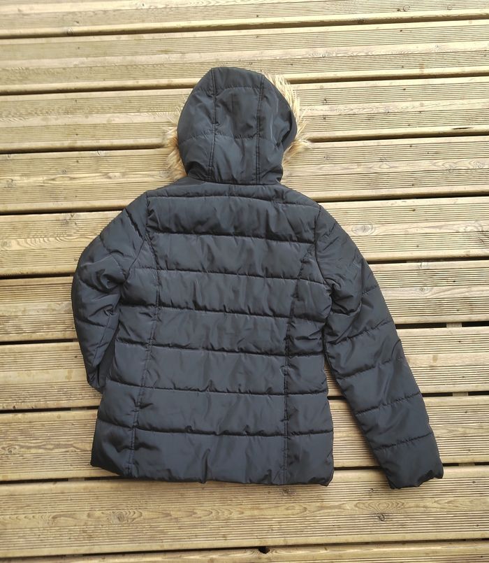 Doudoune noire femme à fausse fourrure – La halle– Taille M /38 - photo numéro 5
