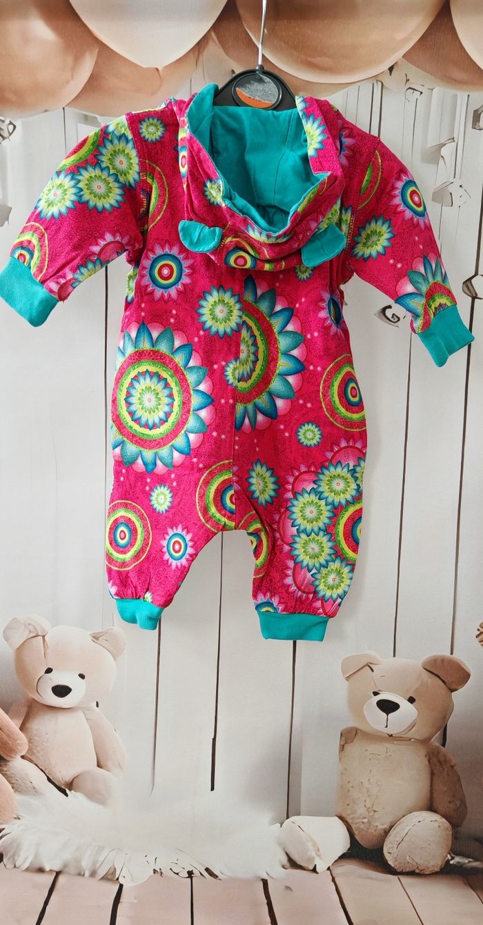 Combinaison style Desigual 👶 capuche à oreilles – 62cm Fille - photo numéro 3