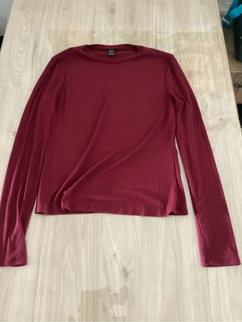 T-shirt manche longue bordeaux