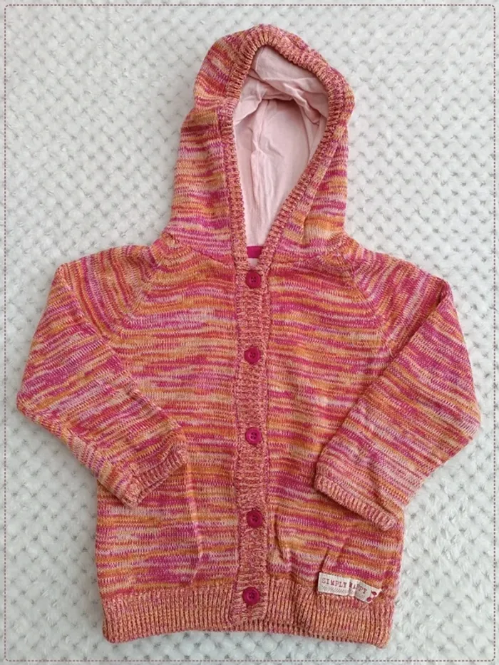 🔸Gilet Veste colorée Fille Mon Cœur – 6 Mois 🔸