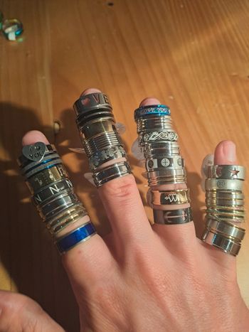 Bagues en acier inoxydable taille 18