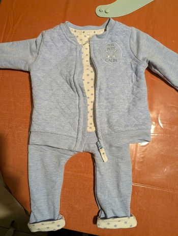 Ensemble bleu lapinou 9 mois 