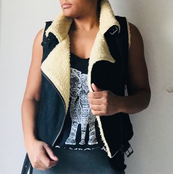 Perfecto en jean sans manches doublé
