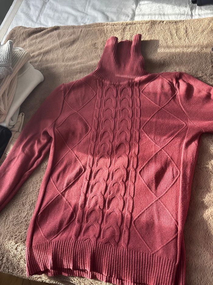 Pull laine col roulé