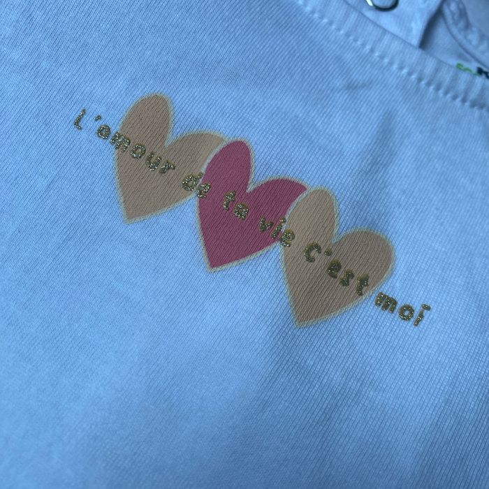 T-shirt manches volant coeurs paillettes dorées 3 mois kiabi - photo numéro 5