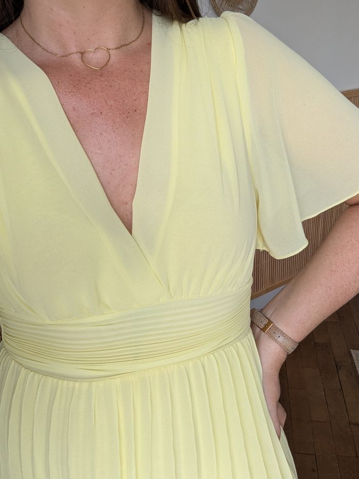 Robe longue Shanghai jaune pâle Taille unique - photo numéro 4