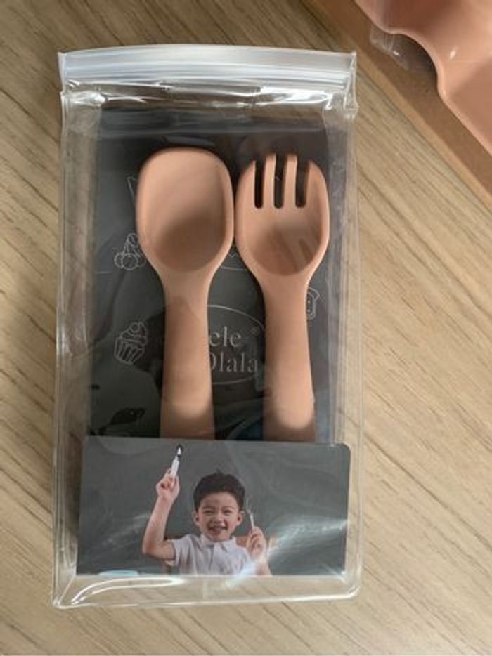 Coffret repas en silicone bébé rose Olele Olala - photo numéro 2