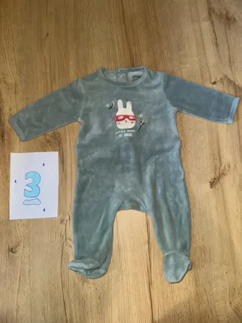 Pyjama en velours 3 mois