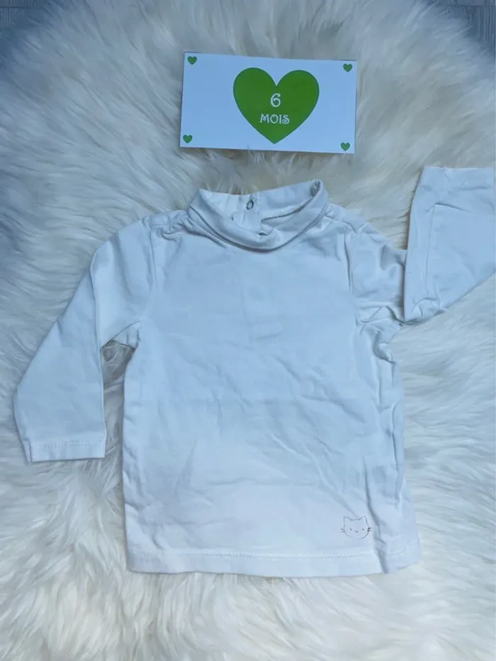 6 mois - T-shirt ML col montant - photo numéro 2