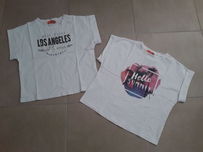 Lot 2 t-shirts crop top femme OOTD TBE