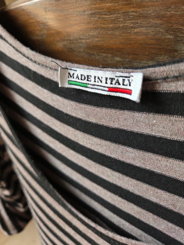 Robe noir rayé gris/marron - photo numéro 6