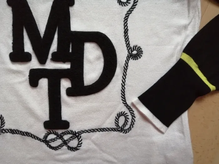 Pull Morgan noir et blanc taille L - photo numéro 2