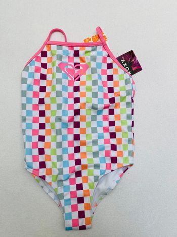 Maillot de bain une pièces imprimé damiers multicolores Roxy 5 ans