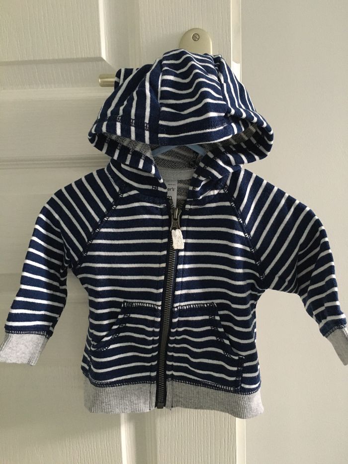 Sweat à capuche zippé garçon 6 mois Carters