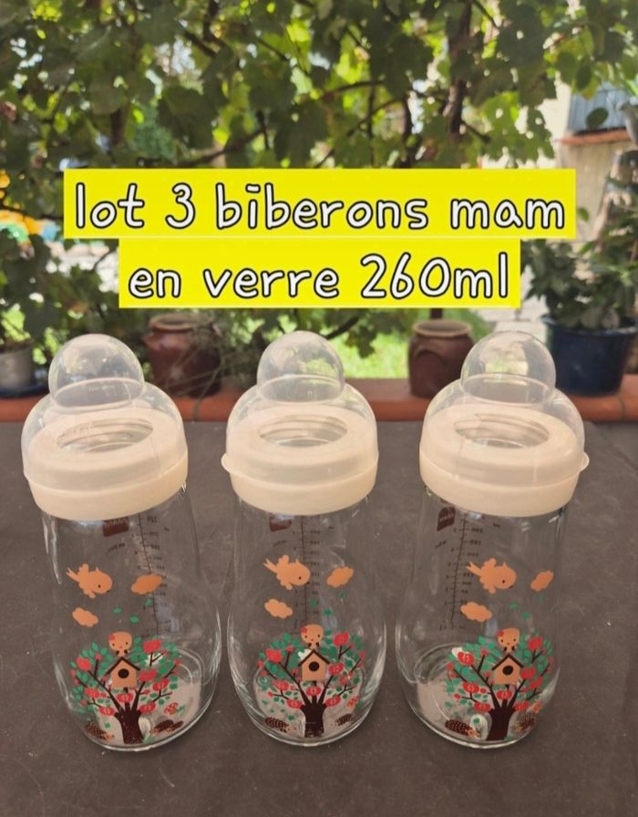 Lot 3 biberon mam 260ml en verre