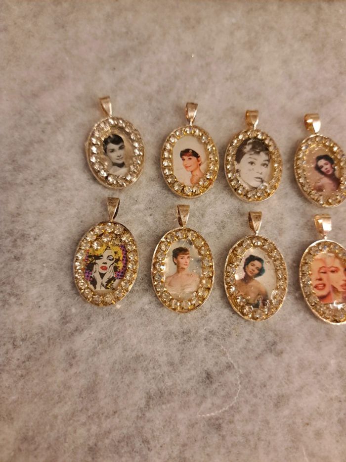 Lot de pendentifs acier inoxydable stars du cinéma - photo numéro 3