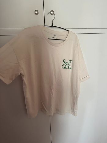 Tee shirt blanc/beige - Self care