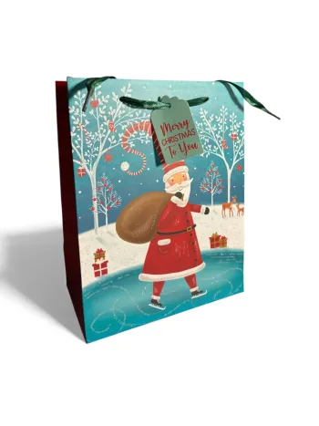 Sac Noël Père Noël Incood "Merry Christmas to you" 18 x 23 x 10 cm Neuf