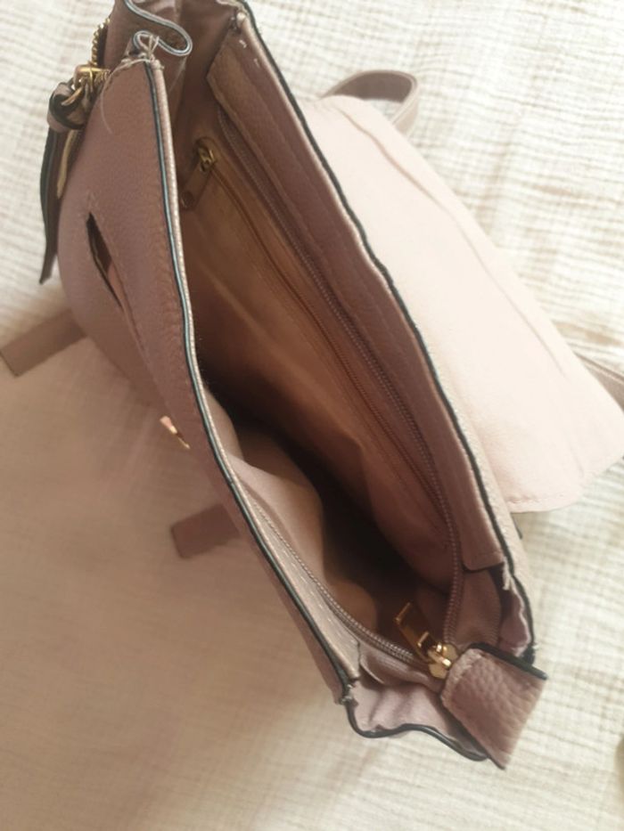Sac a dos synthétique cuir rose poudré neuf - photo numéro 5