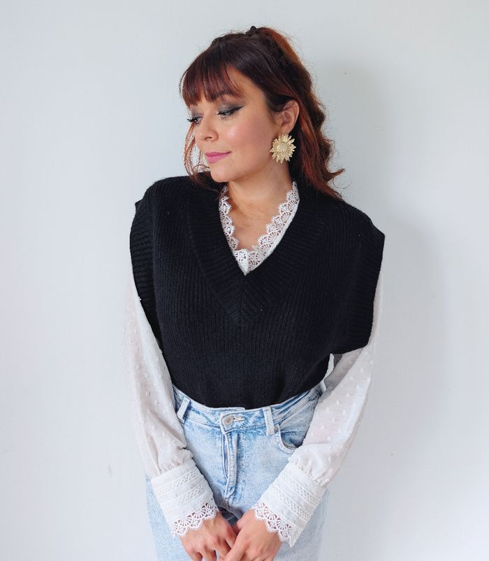 Pull sans manches oversize doux et chaud noir pour l'automne hiver marque Pimkie taille 36 S
Neuf avec étiquette