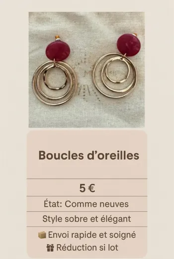 Boucles d’oreilles cercle doré rose