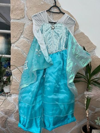 Lot ensemble Disney store 11-12 ans 11 12 robe tresse perruque gants la reine des neiges Elsa