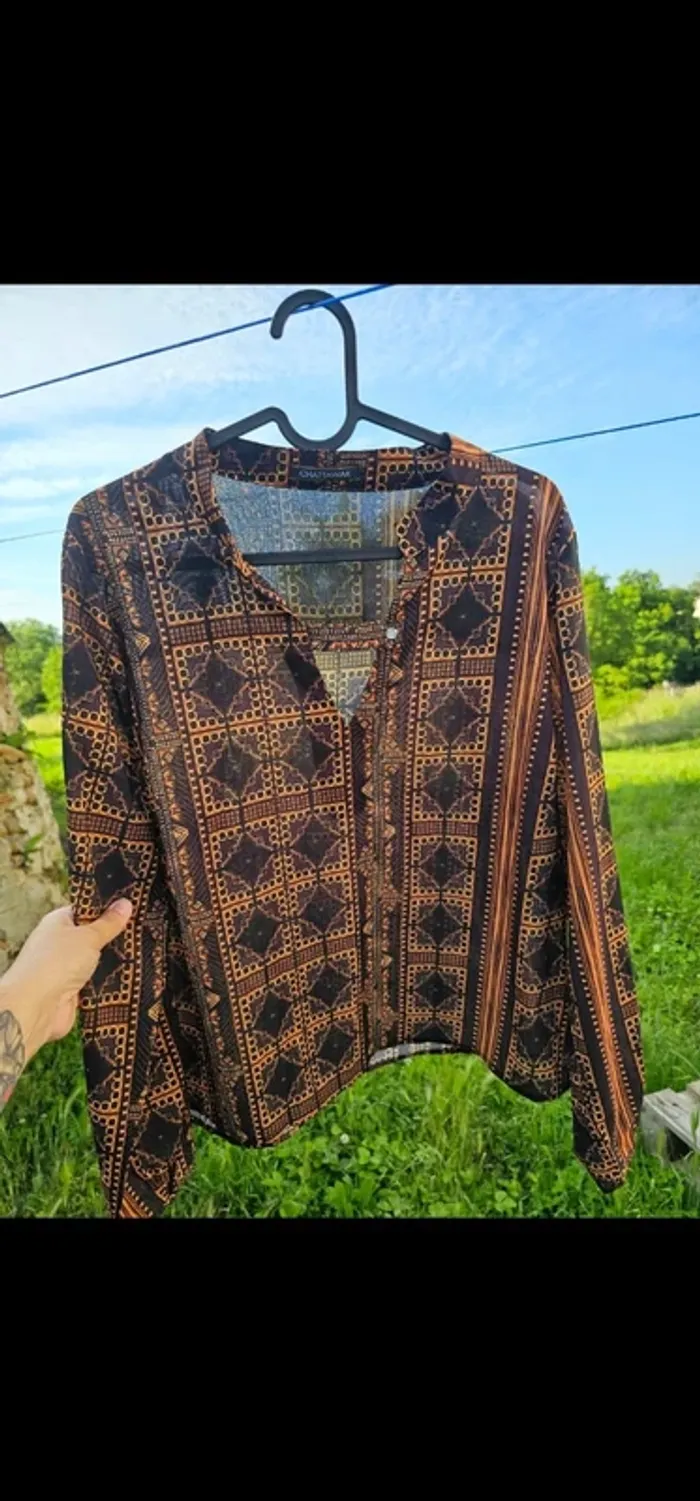 Blouse/chemisier  femme t 40 marron - photo numéro 6