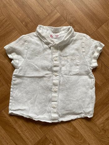 Chemise manches courtes blanc taille 12 mois Du Pareil au Même