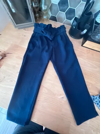 Sublime pantalon taille haute marine • Ikks • 4 ans