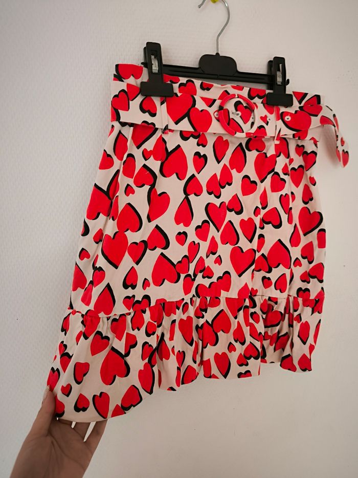 Jupe naf naf avec ceinture motif cœur - photo numéro 2