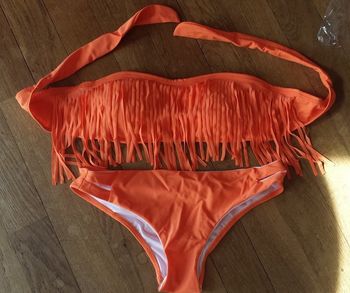 Maillot de Bain orange a Franges