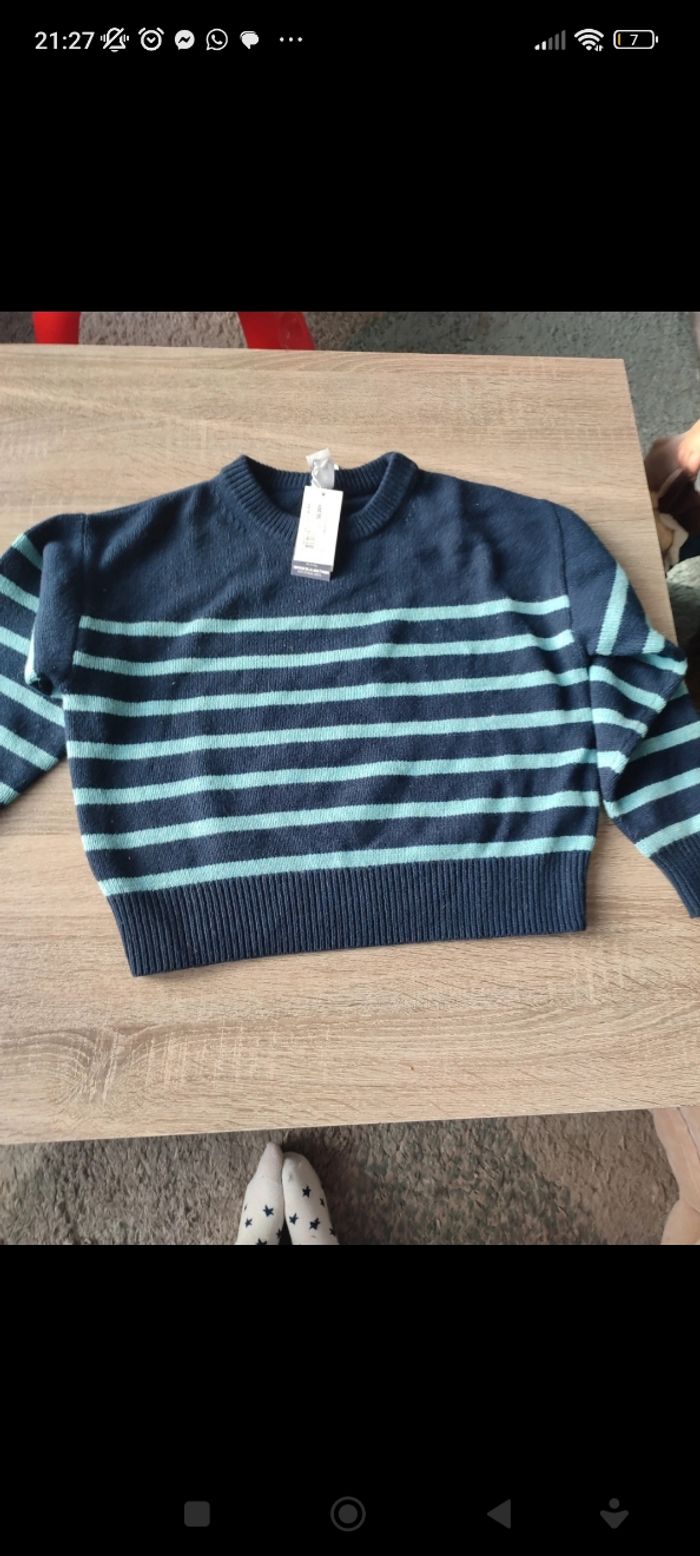 Pull marinière petit bateau laine