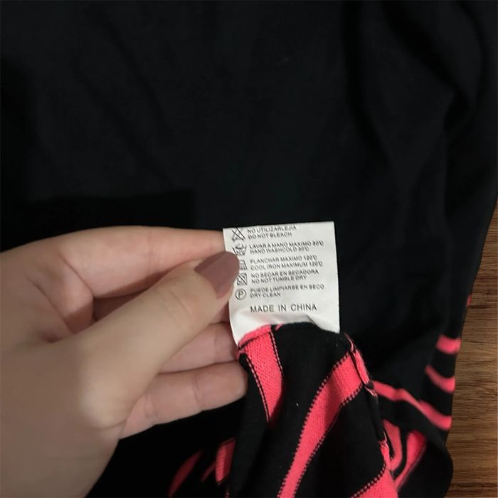 Haut manches longues rayé noir/rose - photo numéro 4