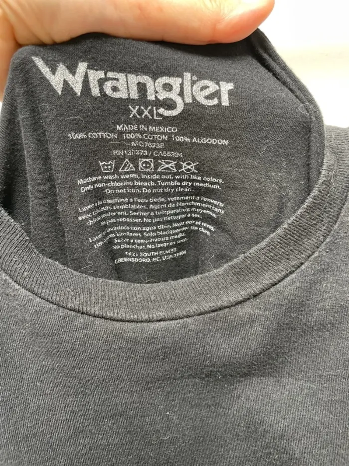 Wrangler Vintage Black T-shirt Bull Rider Mens XXL - photo numéro 4