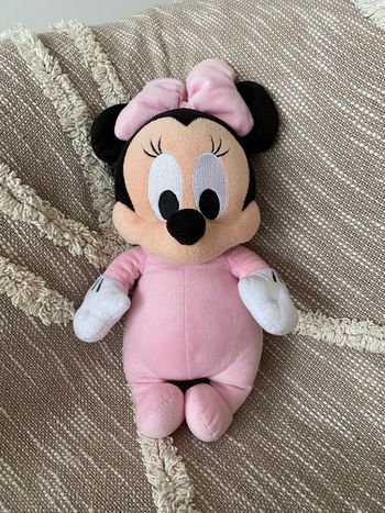 Peluche doudou 35cm Disney baby minnie souris rose et noir très bon état